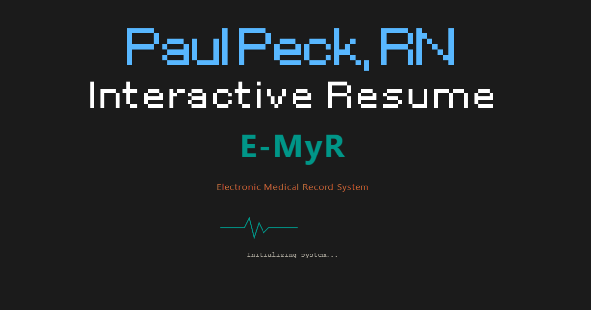 E-MyR portfolio preview showing an EMR-style portfolio interface.